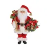 Karen Didion Originals Classic Lighted Berry Wreath Santa Figurine In Red