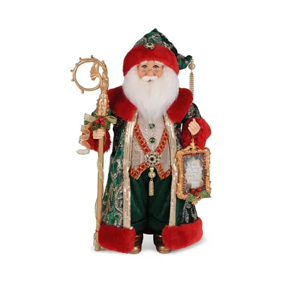 Karen Didion Originals Evergreen And Crimson Santa Figurine