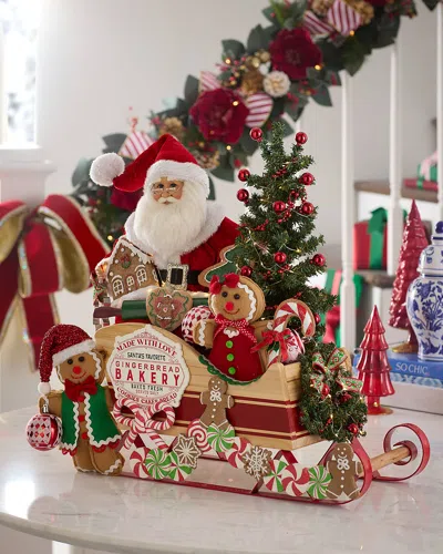 Karen Didion Originals Gingerbread Bakery Sleigh Christmas Decoration In Multi