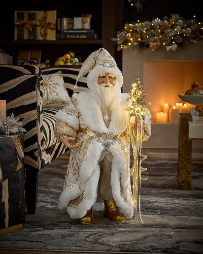 Karen Didion Originals Gold Couture Santa, 31"