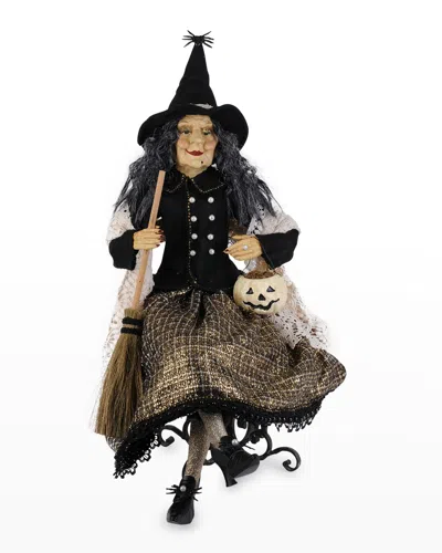 Karen Didion Originals Golden Witch Halloween Decor In Black
