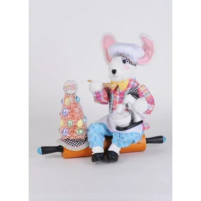 Karen Didion Originals Kitchen Bunny On Rolling Pin In Blue