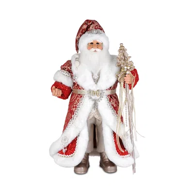 Karen Didion Originals Light Up Red Couture Santa Figurine In Multi