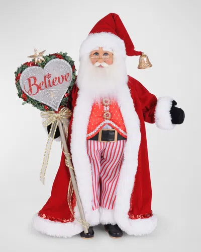 Karen Didion Originals Lighted Believe In The Magic Santa Figure In Red