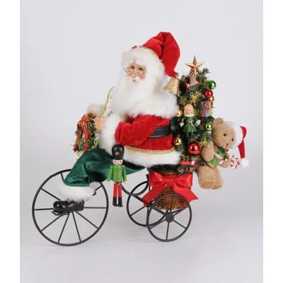 Karen Didion Originals Lighted Biking Through Christmas Santa