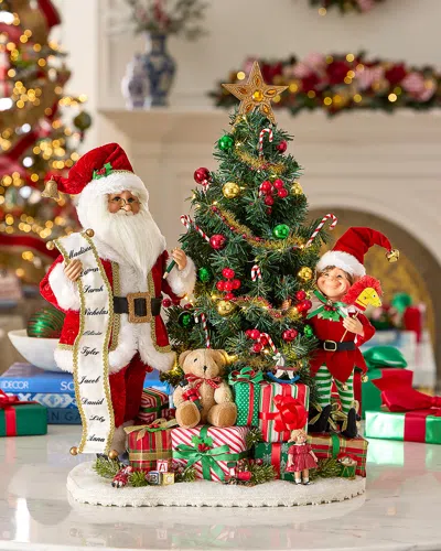 Karen Didion Originals Lighted Christmas Presents Santa In Multi