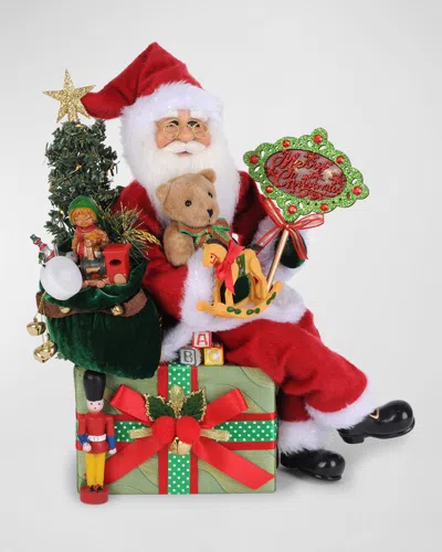 Karen Didion Originals Lighted Merry Christmas Santa In Multi