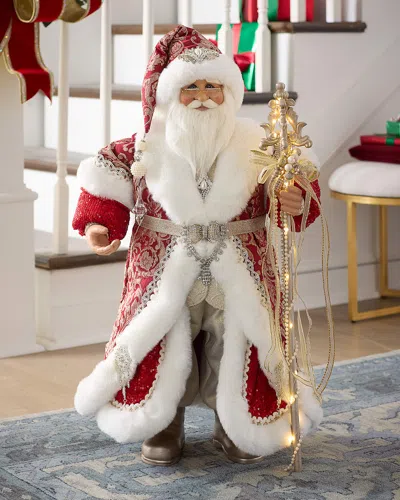 Karen Didion Originals Lighted Red Couture Santa, 31"