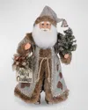 Karen Didion Originals Lighted Silver Pine Santa