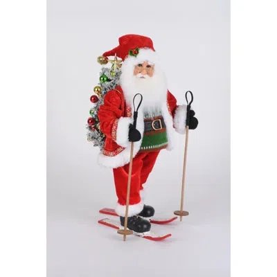 Karen Didion Originals Lighted Ski Santa In Red