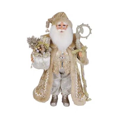 Karen Didion Originals Lighted Touch Of Gold Santa In Neutral