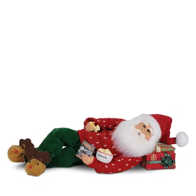 Karen Didion Originals Popcorn And A Movie Santa Figurine In Multi