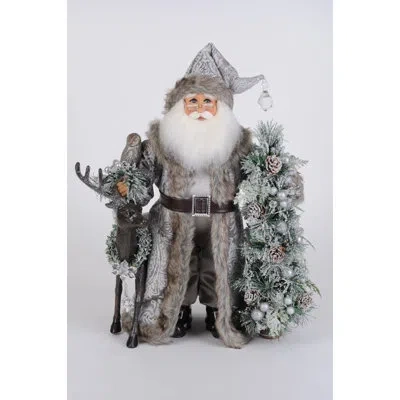 Karen Didion Originals Snow Covered Wilderness Santa In Gray