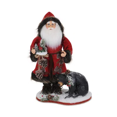 Karen Didion Originals Woodland Bear Santa Figurine In Multi