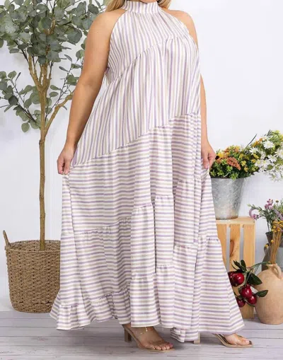 Karen Didion Seabreeze Stripe Dress In Multi