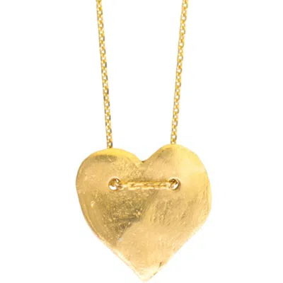Karen Hallam Women's Valentina Heart Charm Necklace Gold Plated