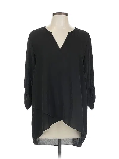 Pre-owned Karen Kane 3/4 Sleeve Blouse In Black