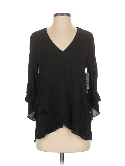 Pre-owned Karen Kane 3/4 Sleeve Blouse In Black