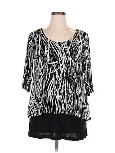 Pre-owned Karen Kane 3/4 Sleeve Blouse In Black
