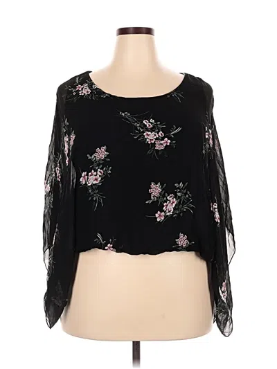 Pre-owned Karen Kane 3/4 Sleeve Blouse In Black