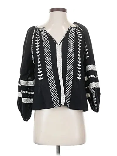 Pre-owned Karen Kane 3/4 Sleeve Blouse In Black