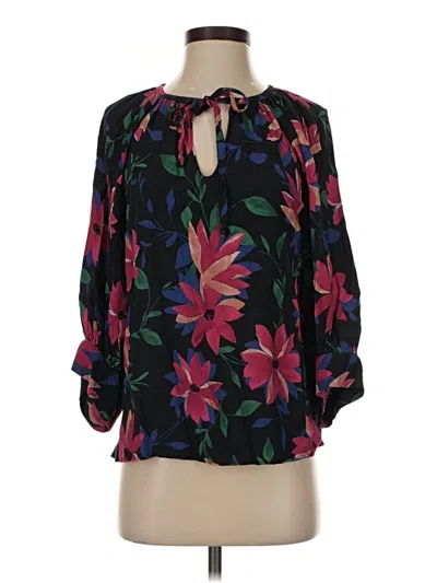 Pre-owned Karen Kane 3/4 Sleeve Blouse In Black