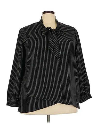Pre-owned Karen Kane 3/4 Sleeve Blouse In Black