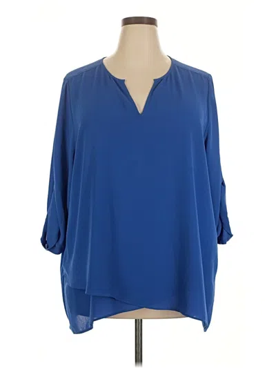 Karen Kane 3/4 Sleeve Blouse In Blue