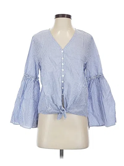 Pre-owned Karen Kane 3/4 Sleeve Blouse In Blue