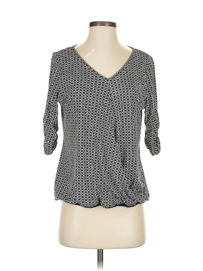 Pre-owned Karen Kane 3/4 Sleeve Blouse In Gray