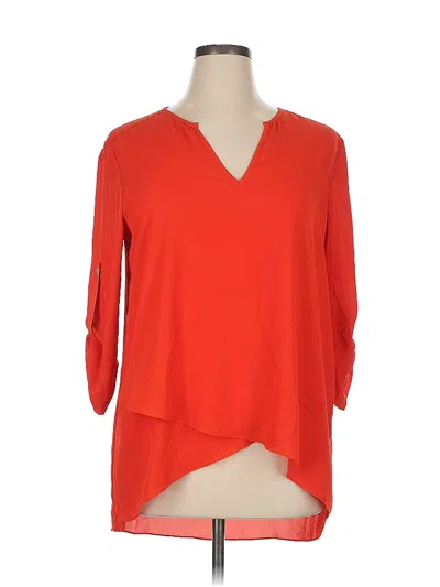 Pre-owned Karen Kane 3/4 Sleeve Blouse In Orange