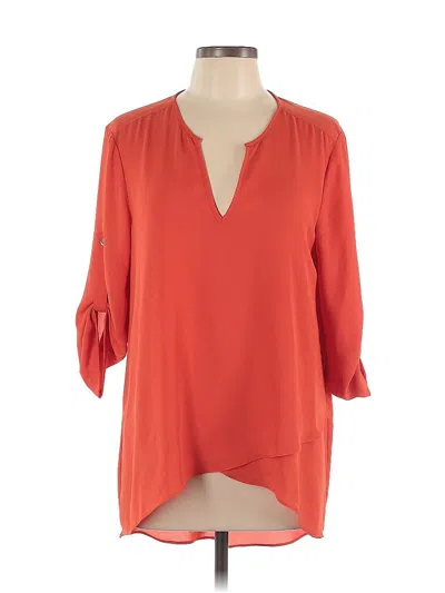 Pre-owned Karen Kane 3/4 Sleeve Blouse In Orange