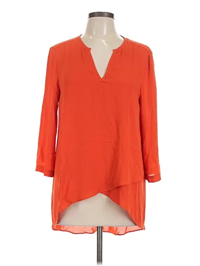Pre-owned Karen Kane 3/4 Sleeve Blouse In Orange