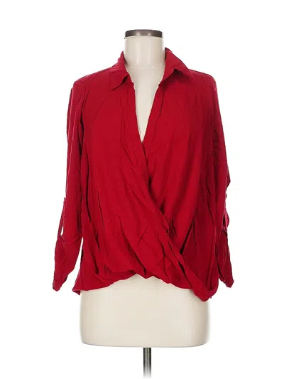 Pre-owned Karen Kane 3/4 Sleeve Blouse In Red