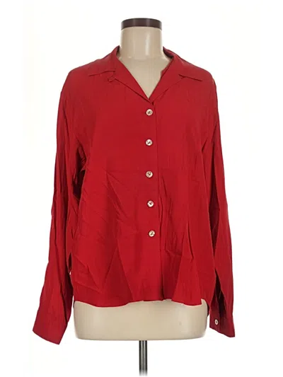 Pre-owned Karen Kane 3/4 Sleeve Blouse In Red