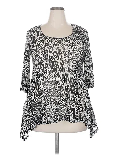 Pre-owned Karen Kane 3/4 Sleeve Blouse In Silver