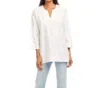 Karen Kane Three Quarter Sleeve Embroidered Tunic In White
