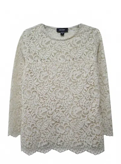 Karen Kane 3/4 Sleeve Lace Top In Beige In Neutral