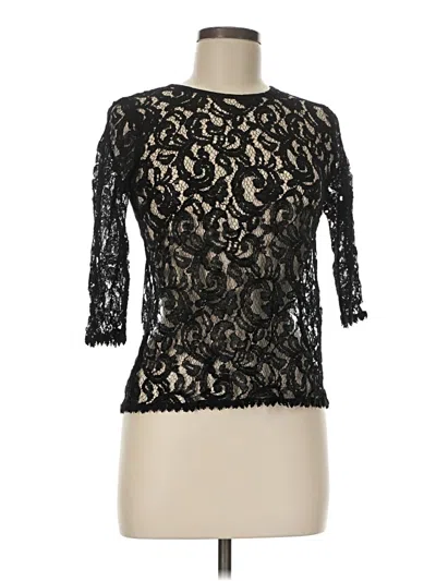 Pre-owned Karen Kane 3/4 Sleeve Top Black Mock Neckline Tops
