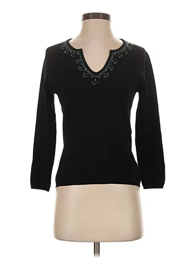 Pre-owned Karen Kane 3/4 Sleeve Top Black V-neck Tops