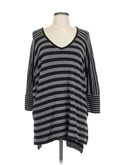 Pre-owned Karen Kane 3/4 Sleeve Top Gray V Neck Tops