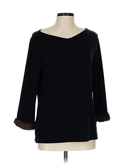 Pre-owned Karen Kane 3/4 Sleeve T-shirt In Black