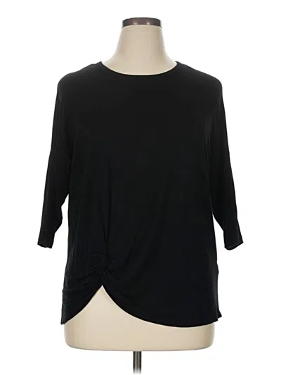 Pre-owned Karen Kane 3/4 Sleeve T-shirt In Black