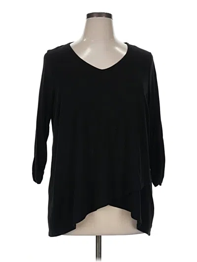 Pre-owned Karen Kane 3/4 Sleeve T-shirt In Black