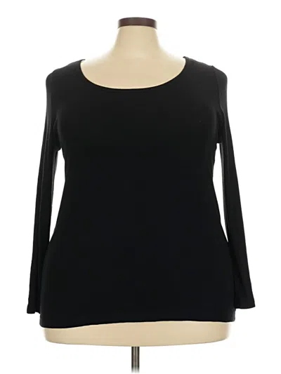 Pre-owned Karen Kane 3/4 Sleeve T-shirt In Black