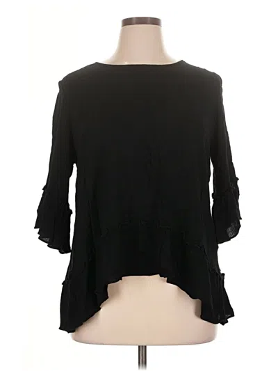 Pre-owned Karen Kane 3/4 Sleeve T-shirt In Black
