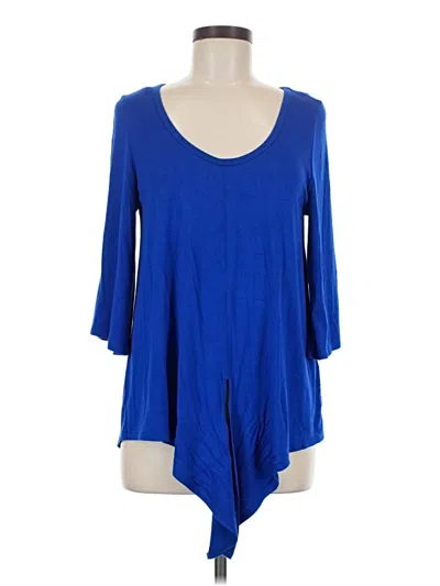 Pre-owned Karen Kane 3/4 Sleeve T-shirt In Blue