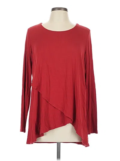 Pre-owned Karen Kane 3/4 Sleeve T-shirt In Red