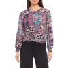 KAREN KANE KAREN KANE ABSTRACT PRINT DRAPE FRONT TOP