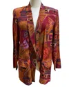 Karen Kane Abstract Print Long Sleeve Blazer In Multicolor In Multi